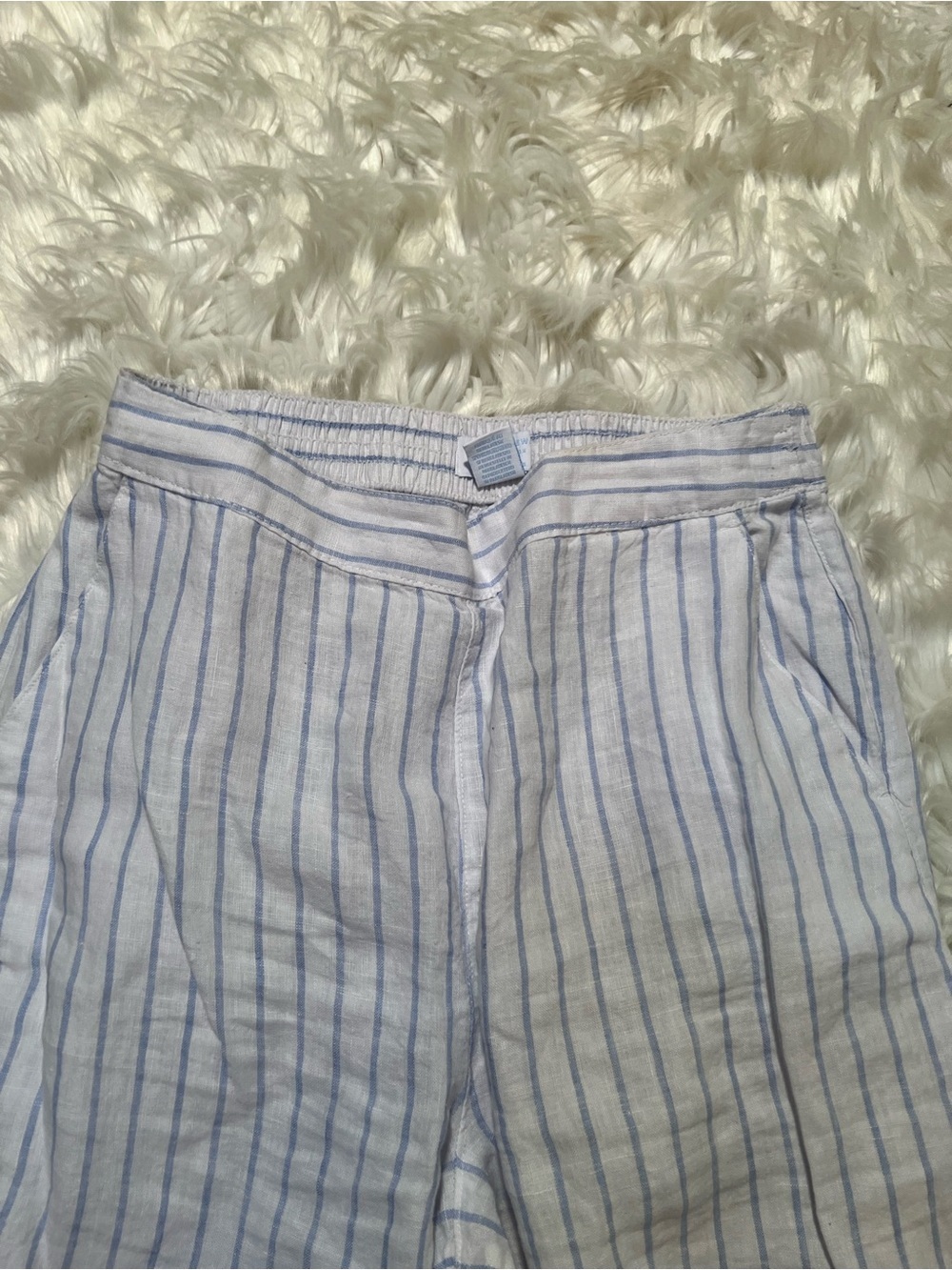 Martha Stewart Collection Women's Size Large Pull On Wide Leg Pant White Blue - Picture 2 of 9